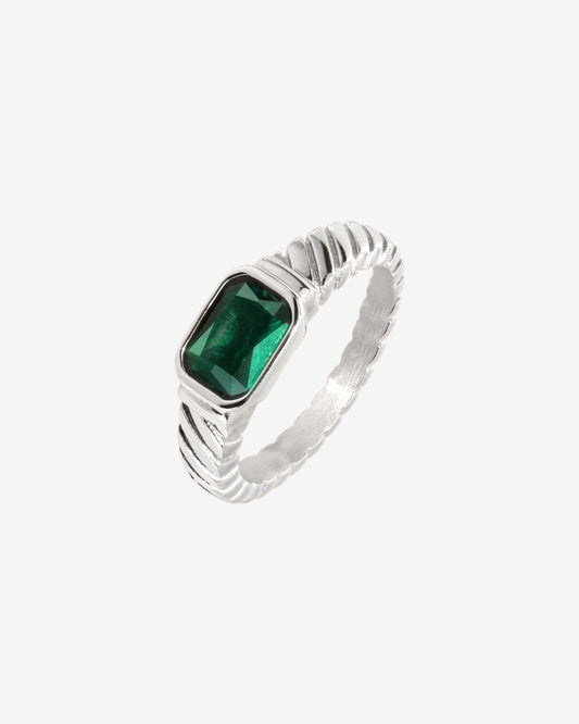 Brilliant Emerald Ring Silber