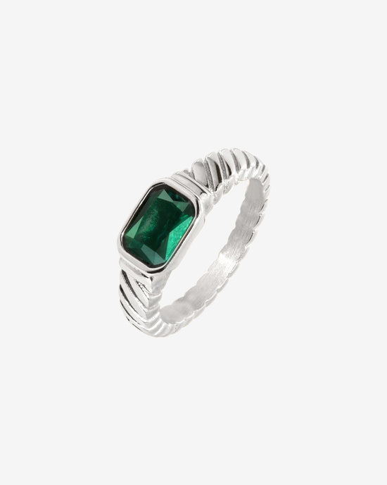 Brilliant Emerald Ring Silber