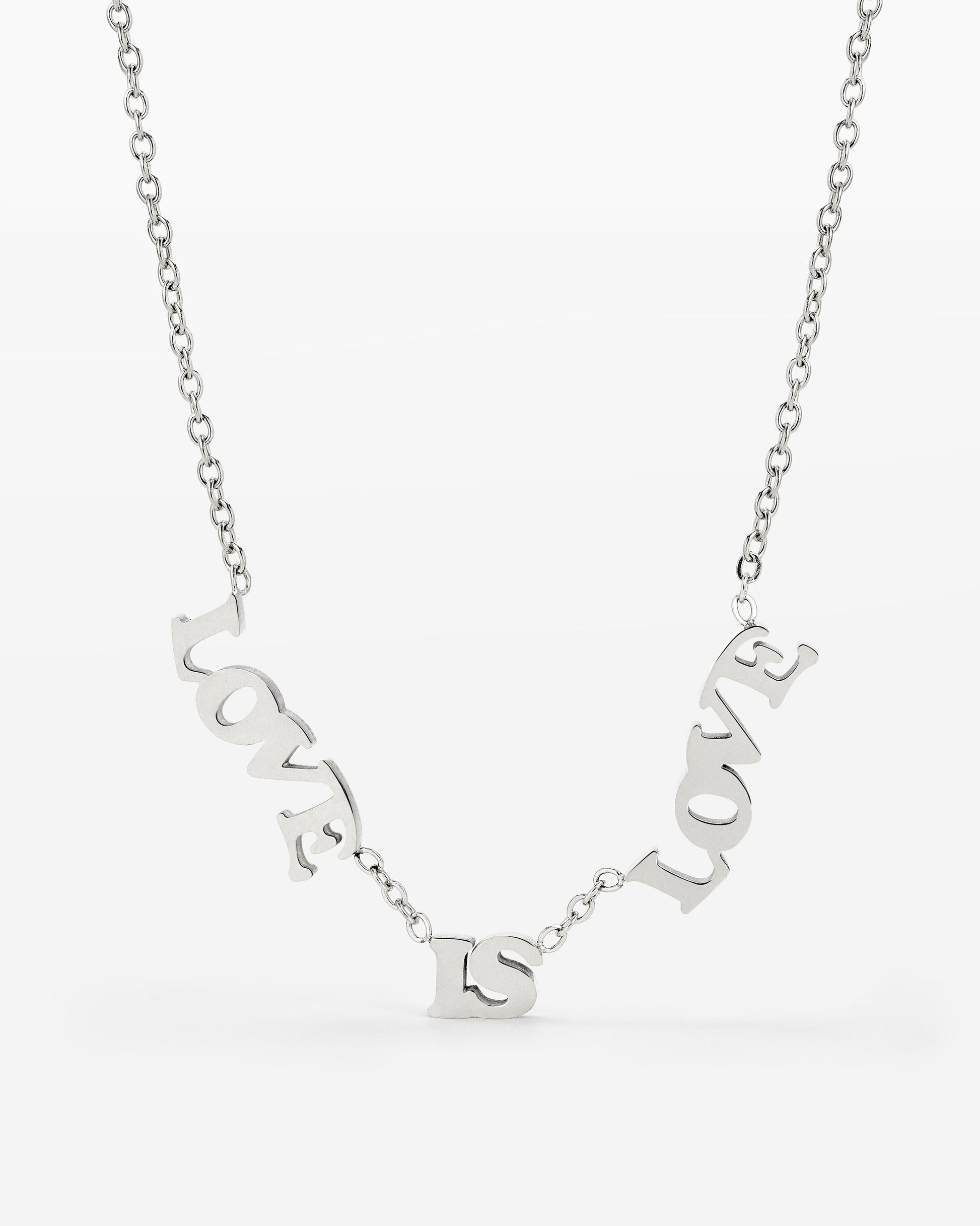 Love is Love Necklace Silber