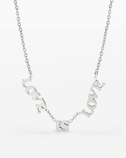 Love is Love Necklace Silber
