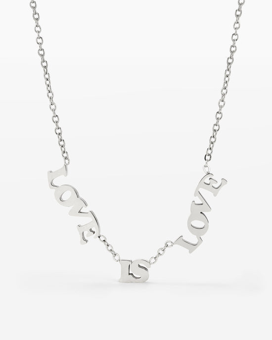 Love is Love Necklace Silber