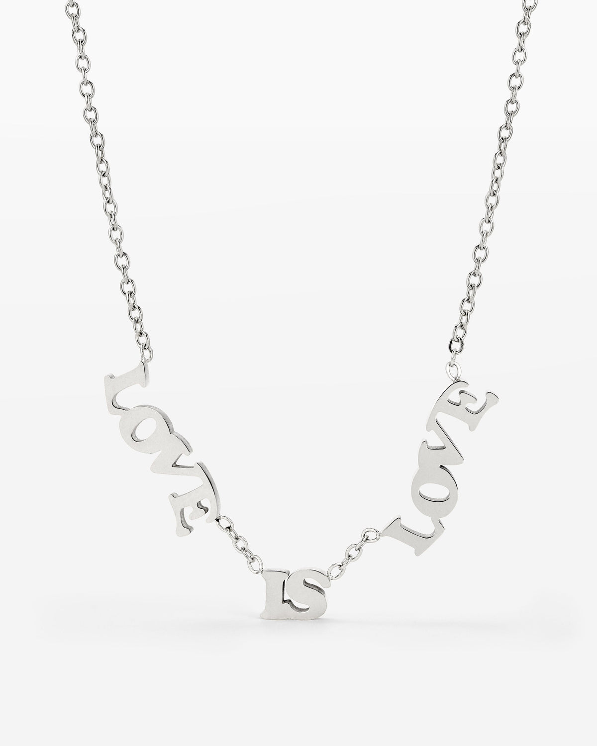 Love is Love Necklace Silver