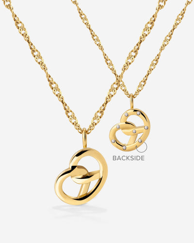 Bedazzle my Pretzel Necklace Gold