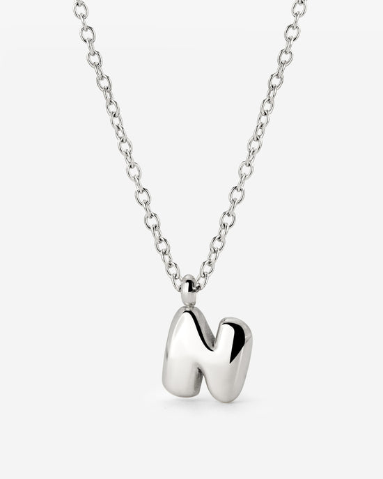 Bubble Letter Necklace Silber