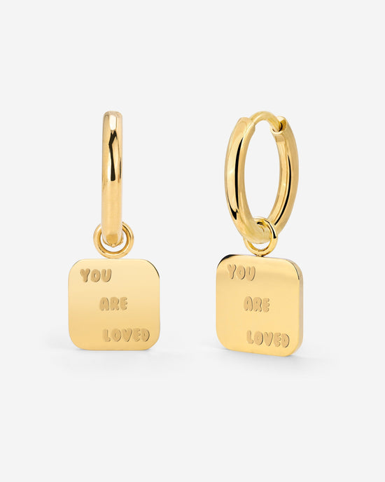 You are loved Hoop Set Small Gold
