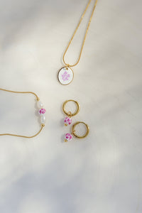 Painted Pink Hoop Set Small