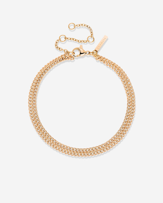 Curb Chain Double Bracelet Roségold