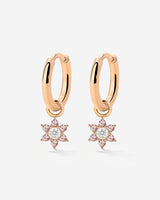 Pink Petal Hoop Set Small Roségold