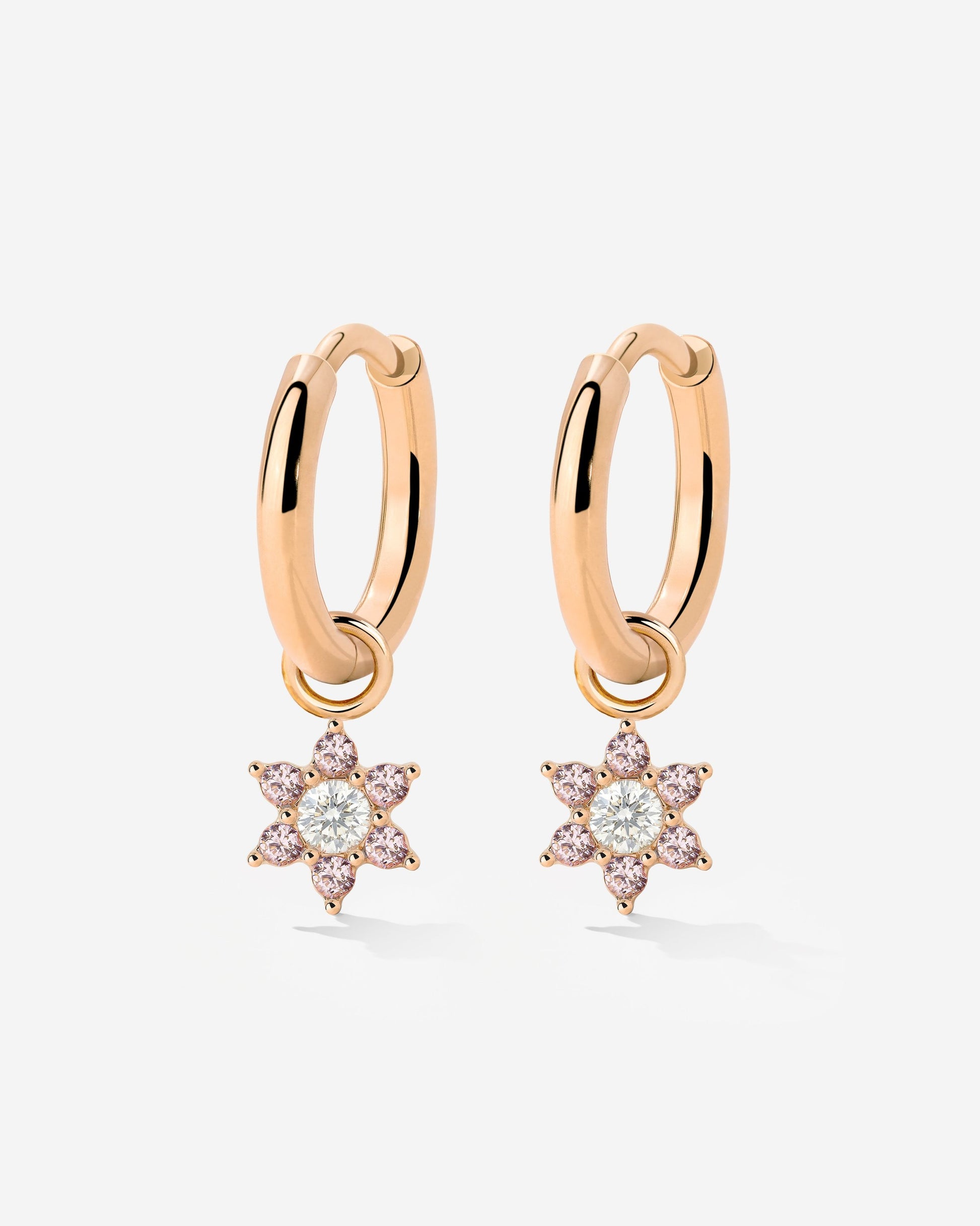 Pink Petal Hoop Set Small Roségold