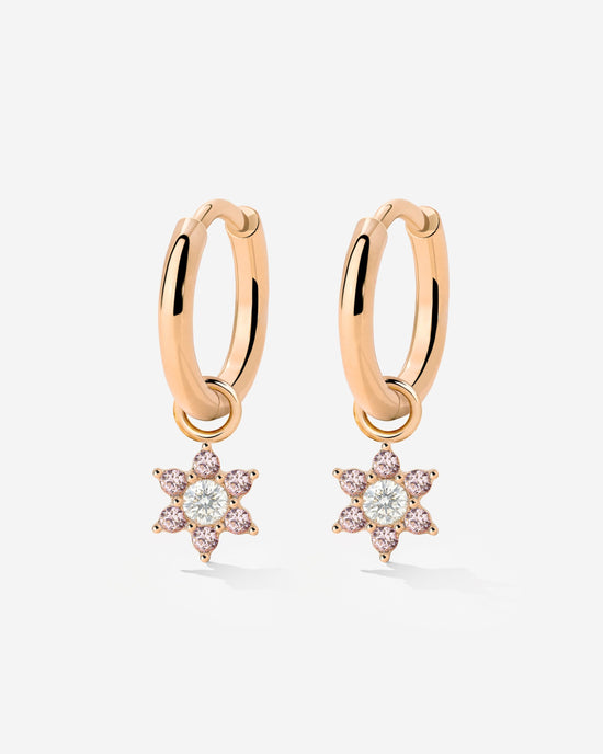 Pink Petal Hoop Set Small Roségold