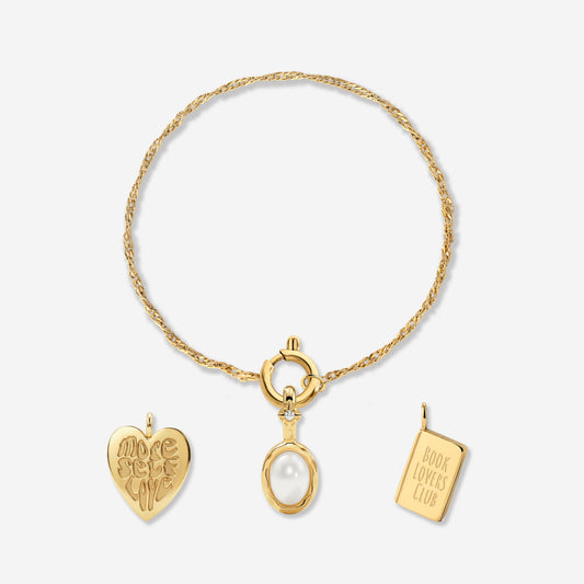 Singapore Chain Charm Bracelet Set