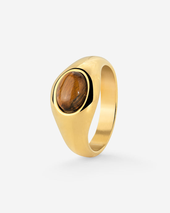 Tiger's Eye Ring Gold