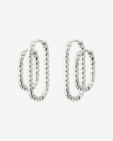 Oval Twisted Hoop Bundle Silber