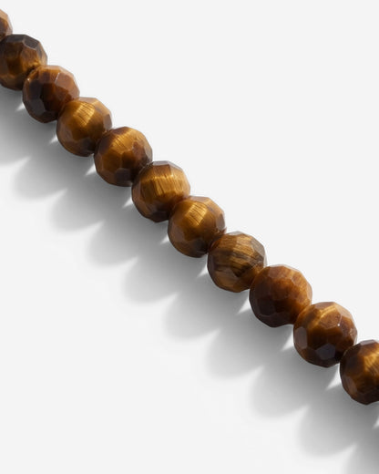 Tiger's Eye Bead Necklace Gold