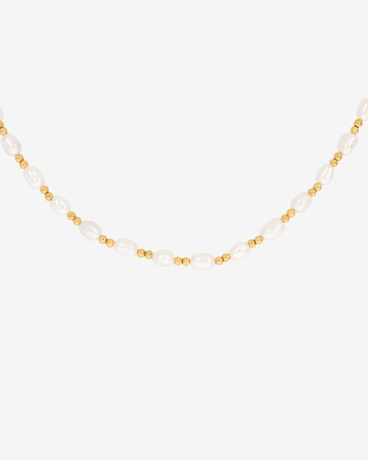 Summertime Pearl Necklace Gold