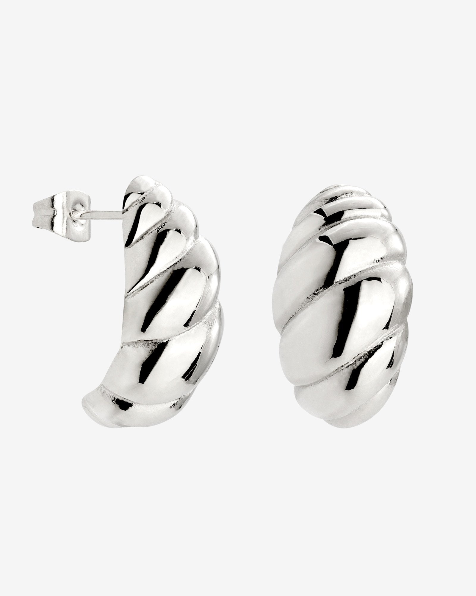 Bold Croissant Studs Silber