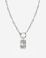 Glowing Heart Singapore Chain Necklace Set Silber