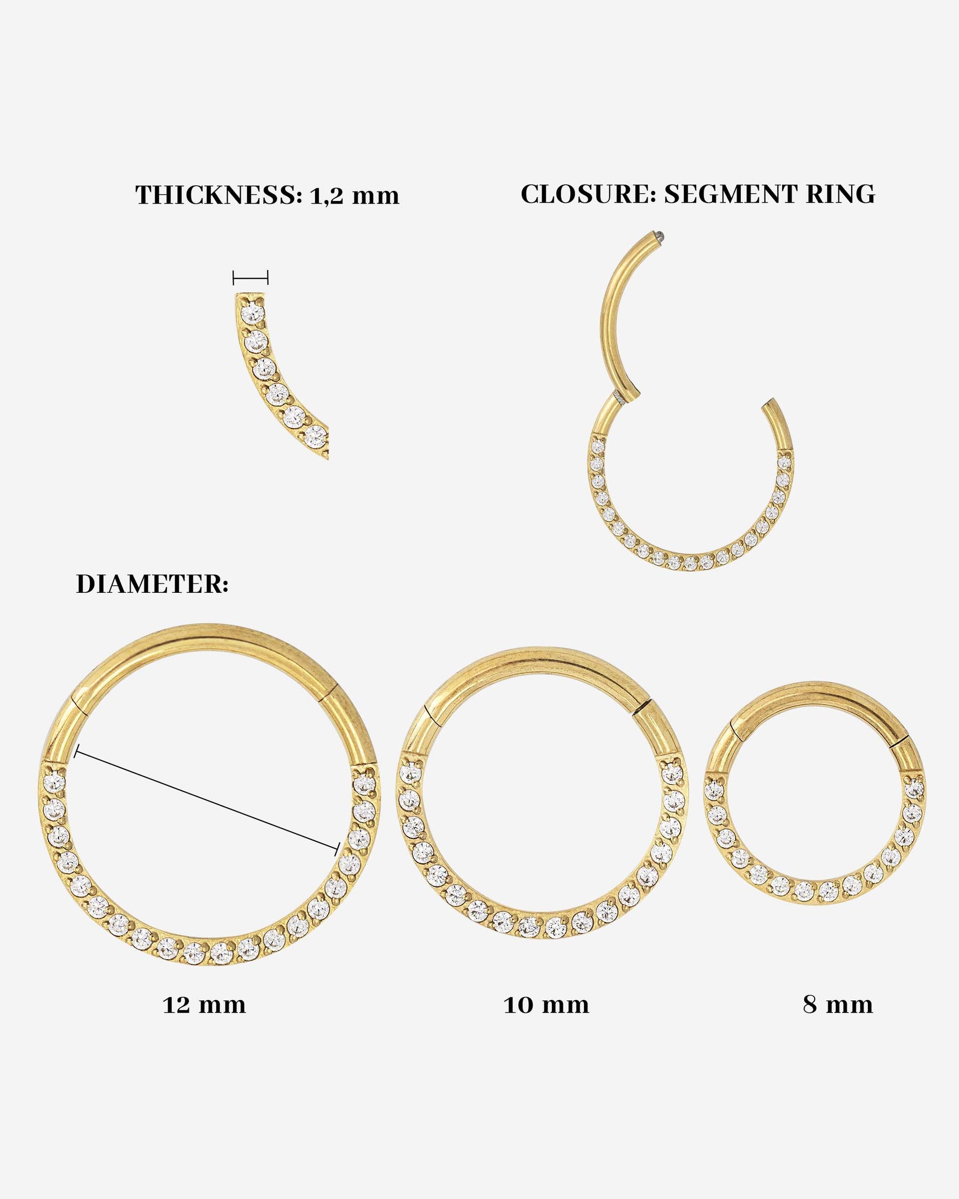 Radiant Click Piercing Gold