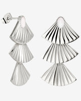 Triple Fan Studs Silber