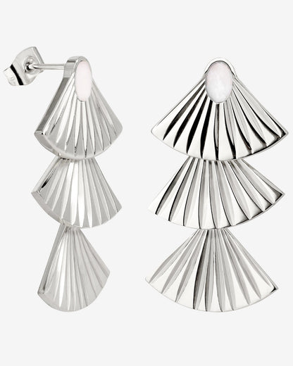 Triple Fan Studs Silber