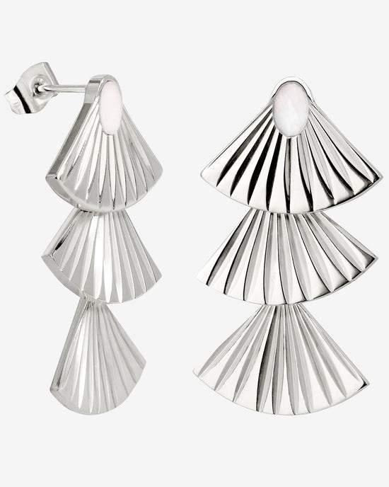 Triple Fan Studs Silber
