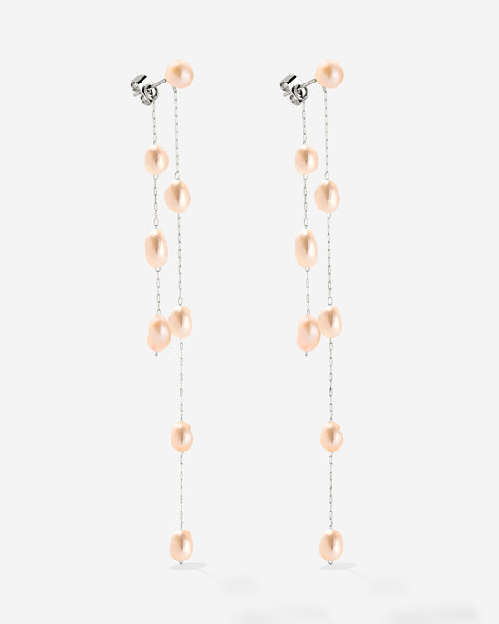 Blush Pearl Fall Earrings Silber