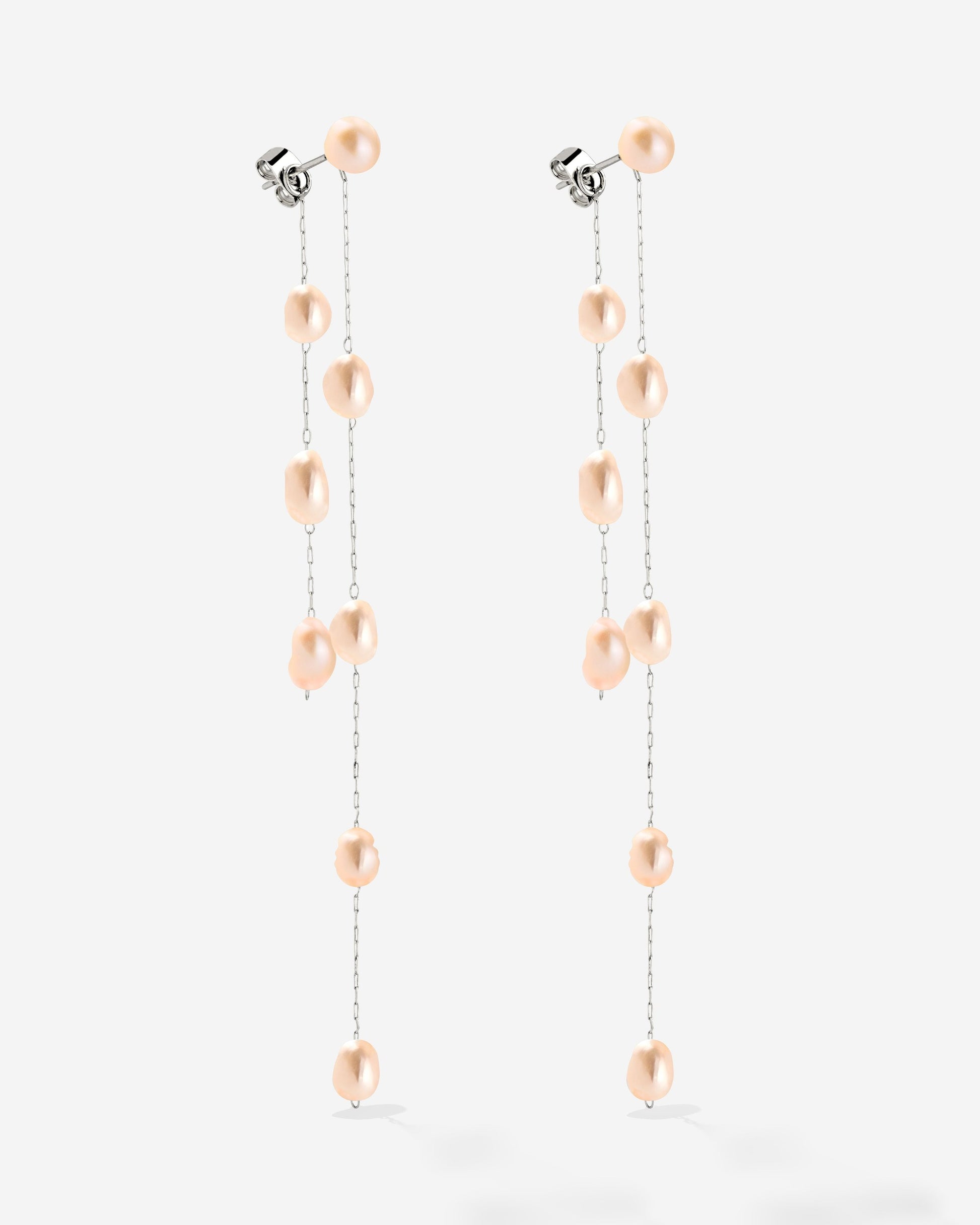 Blush Pearl Fall Earrings Silber