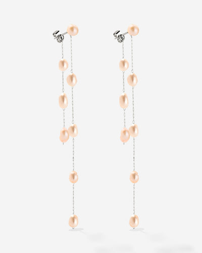 Blush Pearl Fall Earrings Silber