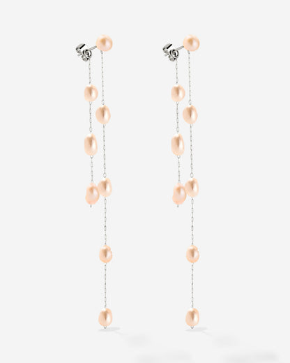 Blush Pearl Fall Earrings Silber