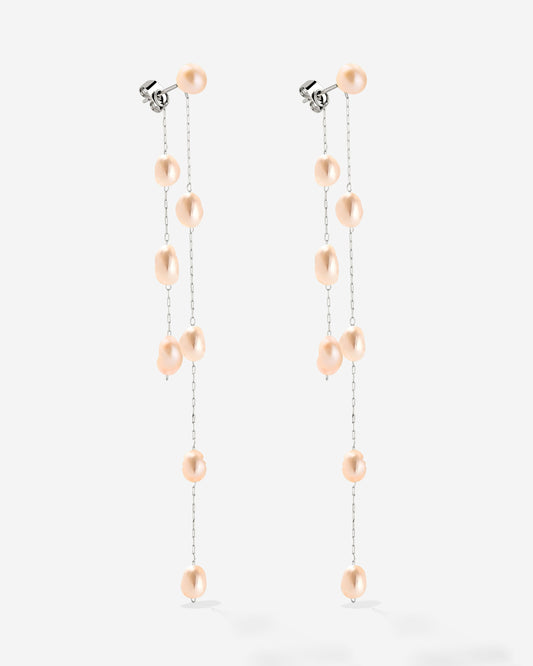 Blush Pearl Fall Earrings Silber