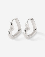 Phat Heart Hoops Large Silber