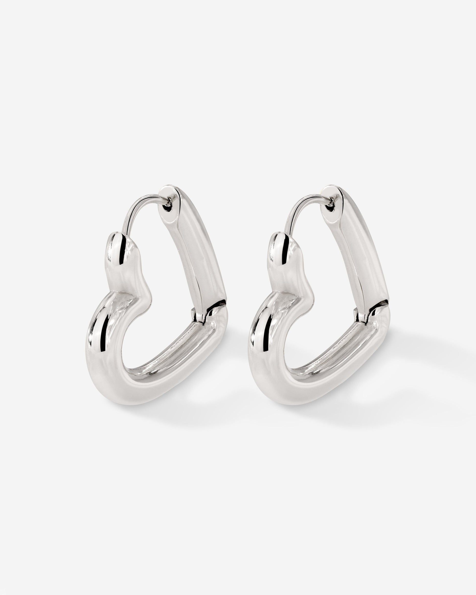 Phat Heart Hoops Large Silber