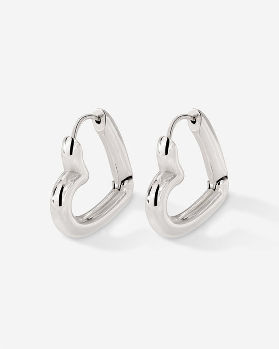 Phat Heart Hoops Large Silber