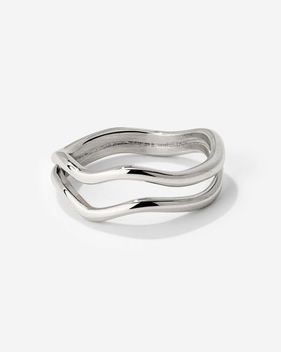 Double Wave Ring Silber