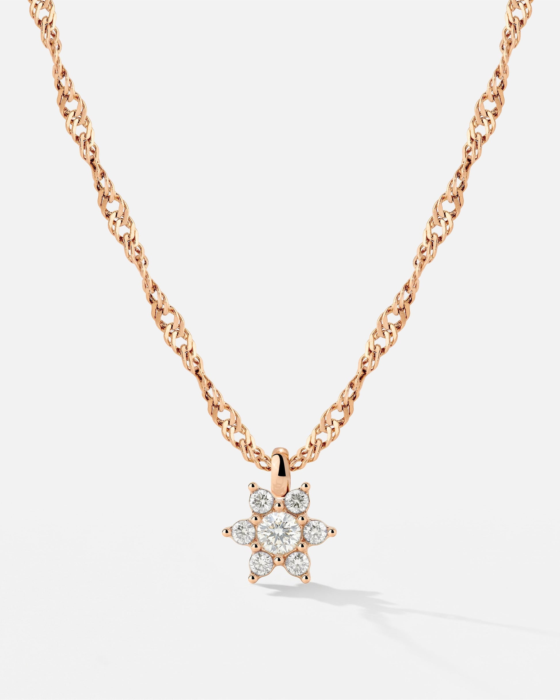 Sparkling White Petal Necklace Roségold
