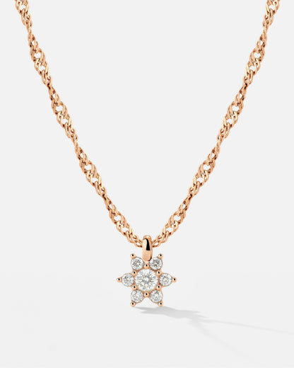 Sparkling White Petal Necklace Roségold