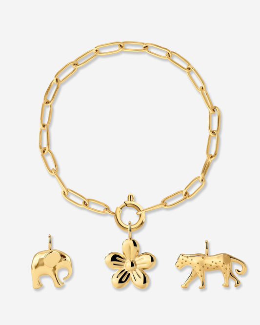 Oval Links Charm Bracelet Set