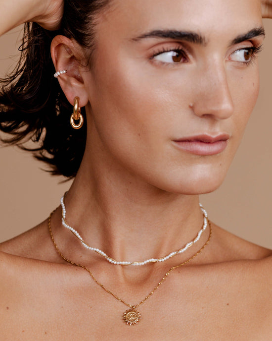 Chunky Oval Donut Hoop Set Medium Roségold