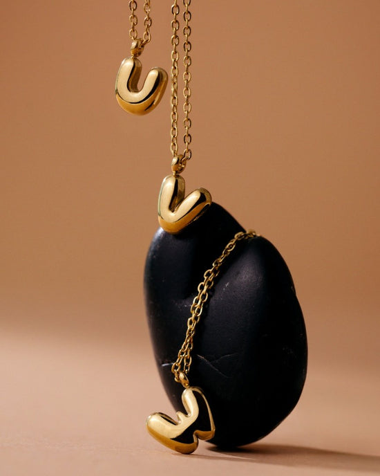 Bubble Letter Necklace Roségold