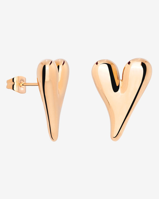 Flowy Heart Studs Large Roségold