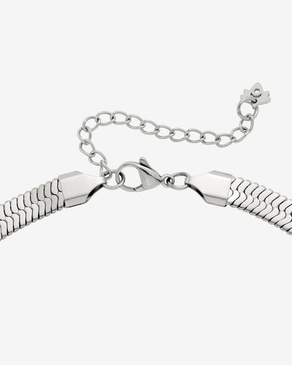 Bold Herringbone Necklace Silber
