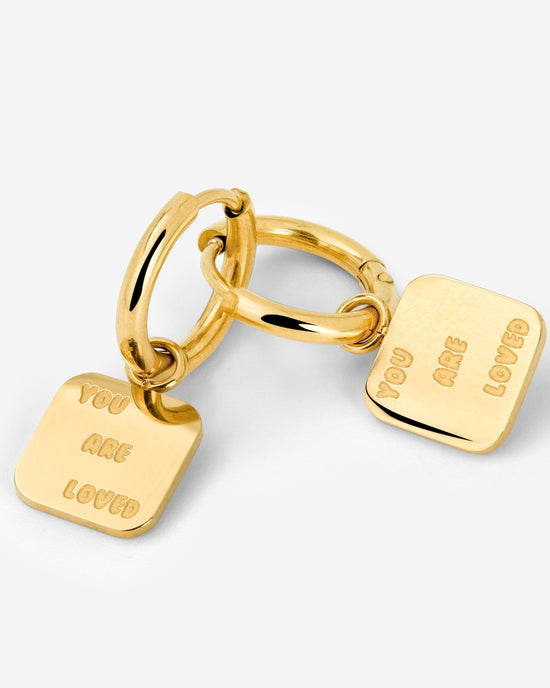 You are loved Hoop Set Small Gold