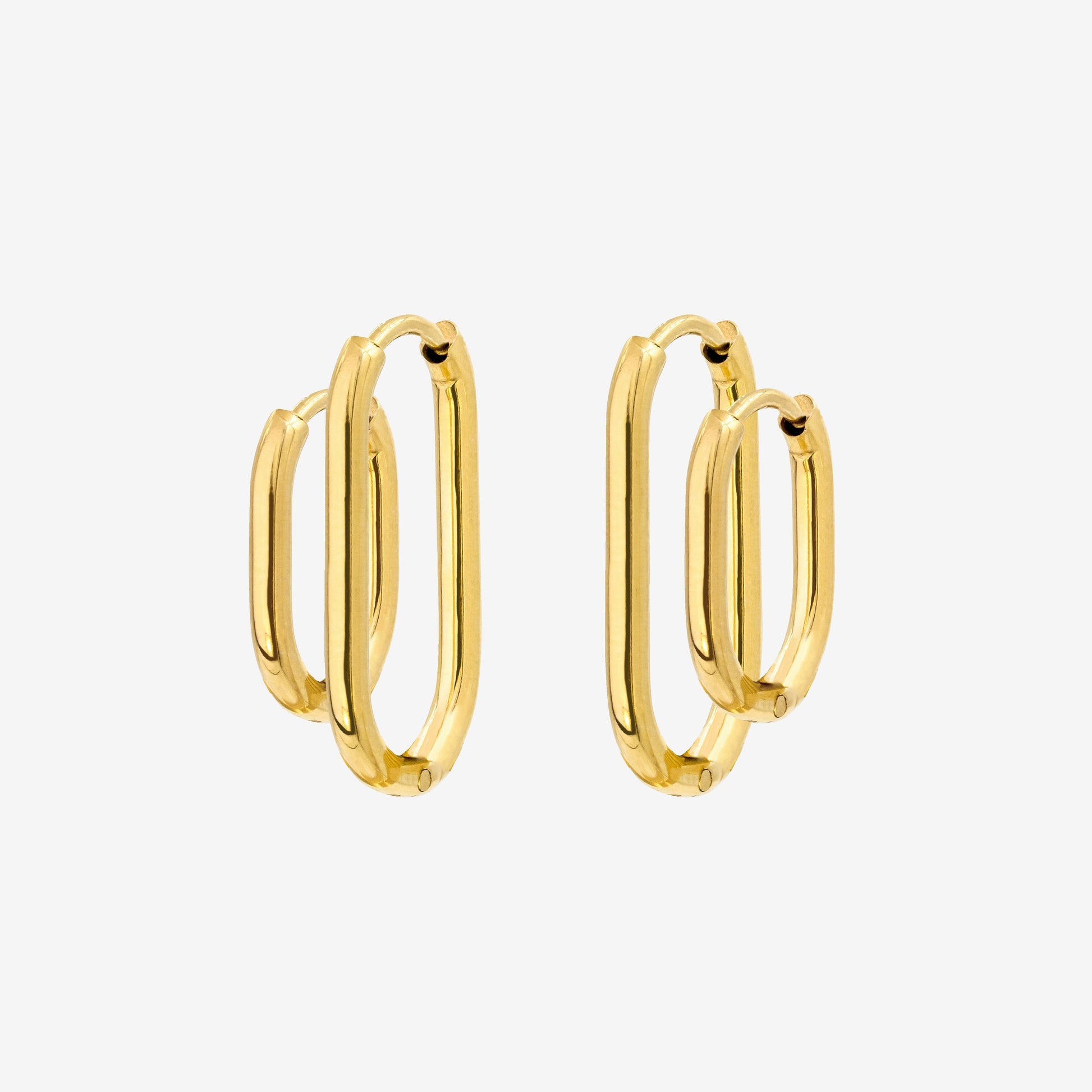 Oval Clean Hoop Bundle Gold