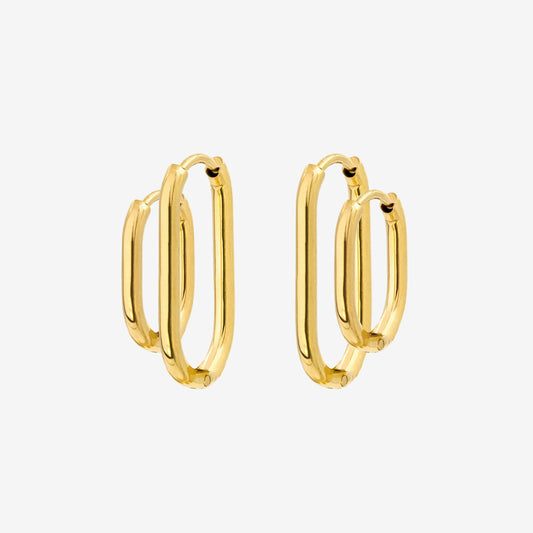 Oval Clean Hoop Bundle Gold