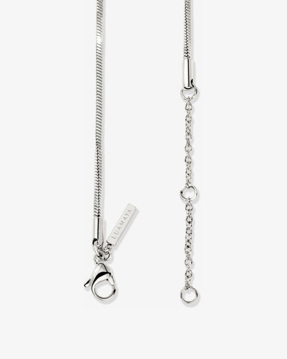 Squared Snake Chain Necklace Silber