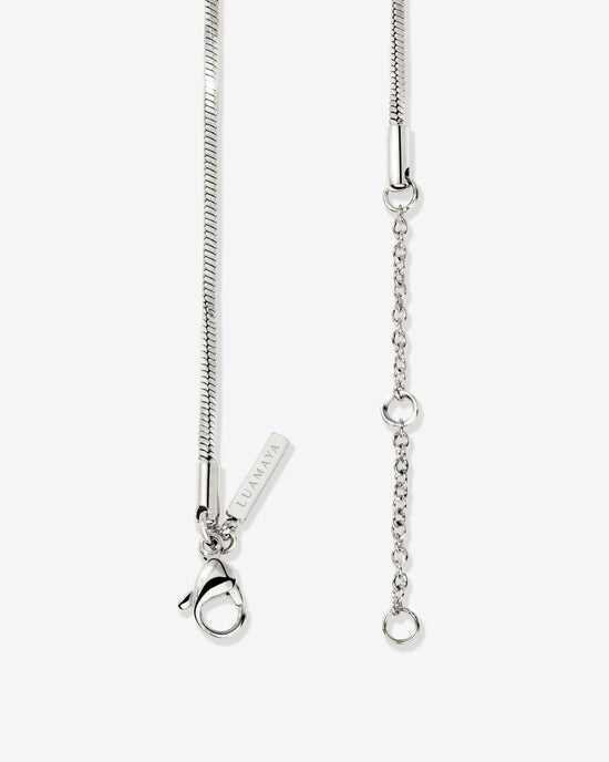 Squared Snake Chain Necklace Silber