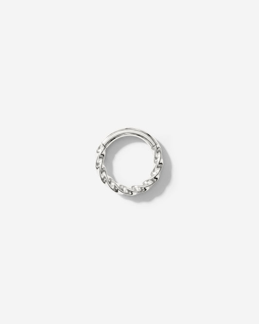 Twisted Click Piercing Ring Silber