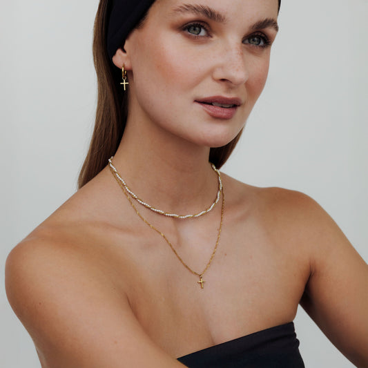 Saints Cross Necklace Gold