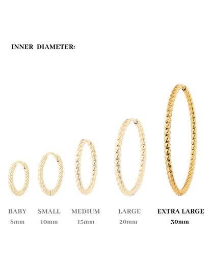 Twisted Hoops Extra Large Gold