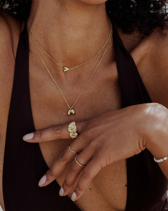 Bubble Letter Necklace Gold
